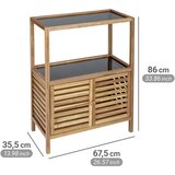 Wenko crni/u prirodnoj boji nizak kupaonski ormarić od masivnog bagrema 67,5x86 cm fondi – | shoptok.hr