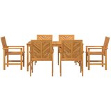  Vrtni set za objed 7 pcs Smeđa Čvrsto drvo akacije | shoptok.hr