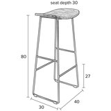 White Label Barski stol iz masivnega tika v naravni barvi 80 cm Tangle – | Shoptok.si