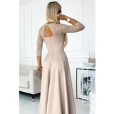 Numoco Elegant long dress with lace neckline | Shoptok.si