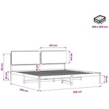  Krevetni okvir s tapiciranim uzglavljem Prirodna i svjetlosiva - Prirodna i svjetlosiva 200 x 200 cm | shoptok.hr