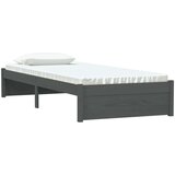  Posteljni okvir siv iz trdnega lesa 75x190 cm 2FT6, (20643607) | Shoptok.si