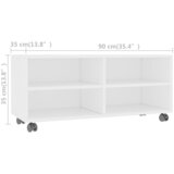 TV ormarić s kotačima bijeli 90 x 35 x 35 cm konstruirano drvo | shoptok.hr