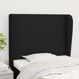  Uzglavlje s ušima crno 83 x 23 x 118/128 cm od tkanine Cijene