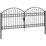 vidaXL Ograda vrata Ostalo Siva 300 x 125 cm Čelik | shoptok.hr