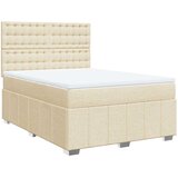  Krevet s oprugama i madracem krem 140 x 190 cm od tkanine | shoptok.hr