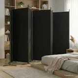 pregrada s 6 panela crna 520x180 cm od tkanine