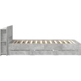  Okvir kreveta s pohranom s uzglavljem Betonska siva 90 x 190 cm | shoptok.hr