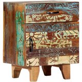  Ručno izrezbareni noćni ormarić od obnovljenog drva 40x30x50 cm | shoptok.hr