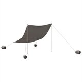 vidaXL Nadstrešek za plažo s sidrišči iz peska siva 214x236 cm | Shoptok.si
