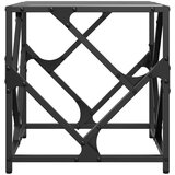 vidaXL Stolić za kavu s crnom staklenom površinom 40x40x41 cm čelik | shoptok.hr