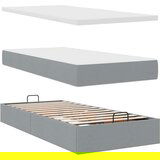 vidaXL Otomanski posteljni okvir z vzmetnico siv 80x200 cm blago | Shoptok.si