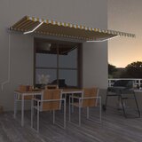  Tenda na ručno uvlačenje s LED svjetlom 500x350 cm žuto-bijela Cijene