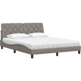  Postelja z vzmetnico taupe 160x200 cm blago | Shoptok.si