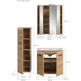 MID.YOU kopalnica z umivalnikom ice, barva hrasta, 3-Delna | Shoptok.si