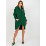 Fashion Hunters Women's Long Zipper Sweatshirt - Green Cene