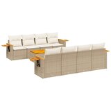  9-dijelni set vrtnih sofa s jastucima bež od poliratana | shoptok.hr