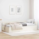 vidaXL Kutni okvir kreveta Ostalo s uzglavljem Krema 100 x 200 cm | shoptok.hr