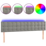 Maison Chic led posteljno vzglavje - vzglavna omarica - nočna omarica svetlo sivo 200x5x78/88 cm žamet, (21713378) | Shoptok.si