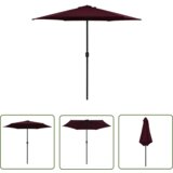  The Living Store Zunanji senčnik z aluminijastim drogom 270x246 cm bordo rdeč - Senčnik, (21743650) Cene