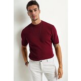 Dewberry 33307 Mens Crew Neck Short Sleeve Thin Knit Sweater-BORDEAUX | shoptok.hr
