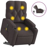 Maison Chic Električni masažni naslanjač - Relax naslanjač s funkcijo vstajanja temno rjav, (22062317) | Shoptok.si