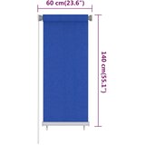  Vanjska roleta za zamračivanje 60 x 140 cm plava HDPE | Shoptok.si