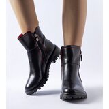 Gemre Black ankle boots with decorative red stitching Nereo | Eponuda.ba