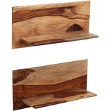  Zidne police od masivnog drva akacije 2 kom 58 x 26 x 20 cm | shoptok.hr
