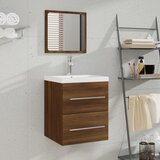 vidaXL Kopalniška omarica z ogledalom rjavi hrast 41x38,5x48 cm | Shoptok.si