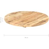 Stolna ploča od masivnog drva manga okrugla 25 - 27 mm 80 cm | shoptok.hr