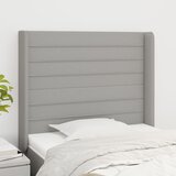  Uzglavlje s ušima svjetlosivo 93x16x118/128 cm od tkanine | shoptok.hr