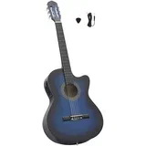 Klasična gitara Western s ujednačivačem i 6 žica plava