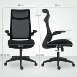  Ergonomska uredska stolica 3D nasloni za ruke mrežasti naslon naslon za glavu funkcija nagiba crna | shoptok.hr