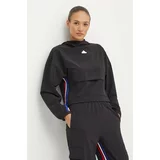 Adidas Pulover Express ženski, črna barva, s kapuco, IX3742