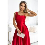 Numoco Long elegant satin dress for one shoulder | Shoptok.si