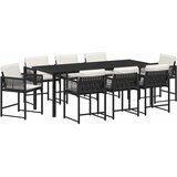  Vrtni set za objed 9 kom. Crna poliratan | shoptok.hr