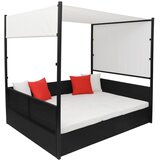  Vrtni krevet s baldahinom crni 190 x 130 cm poliratan | shoptok.hr