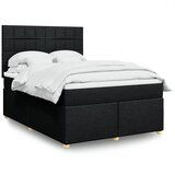 vidaXL Krevet s oprugama i madracem crni 160x200 cm od tkanine | shoptok.hr