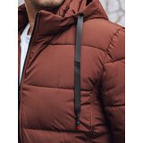 DStreet Kurtka męska zimowa pikowana z kapturem ceglasta | Shoptok.si