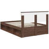  Krevetna konstrukcija s uzglavljem Smeđi hrast 120 x 200 cm | shoptok.hr