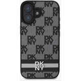 Dkny PU Leather Checkered Pattern and Stripe Zadní Kryt pro iPhone 16 Black Ovitek za telefon Vijolična | Shoptok.si