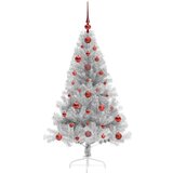  Umjetna preddekorirana božićna jelka srebrna 120 cm PET | Shoptok.si