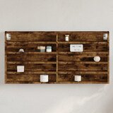vidaXL Vitrina dimljeni hrast 100x8,5x50 cm inženirski les Cene