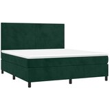  box spring s madracem LED tamnozeleni 160x200 cm baršun | shoptok.hr