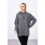 Kesi Tunic with zipper on hood Oversize graphite Cene
