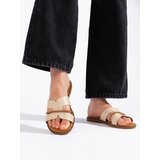 Shelvt Elegant women's beige flip-flops Cene