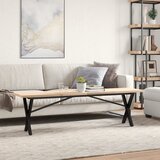  Stolić za kavu X-oblika 160x40x45,5 cm od borovine i čelik | shoptok.hr