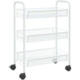 vidaXL Kuhinjska kolica s 3 razine bijela 46 x 26 x 64 cm željezna | shoptok.hr