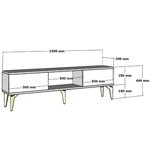Hanah home TV polica Madera Anthracite Gold